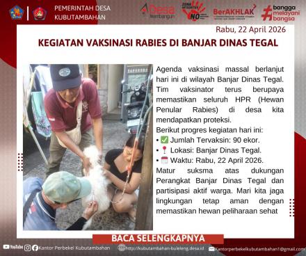 WUJUDKAN DESA BEBAS RABIES, BANJAR DINAS TEGAL GELAR VAKSINASI MASSAL 